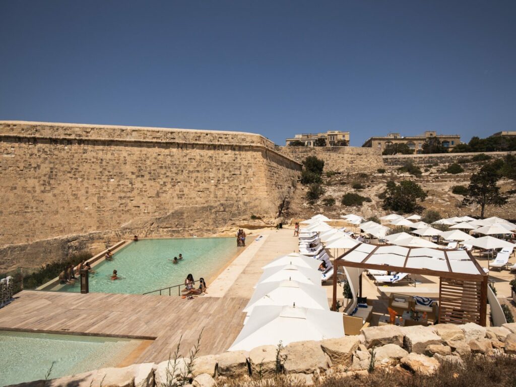 Summer Bastion Pool at Phoenicia Malta. Photo Courtesy Phonecia Malta